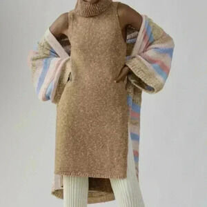 Anthropologie Knit Sleevless Cowl Neck MIDI Dress